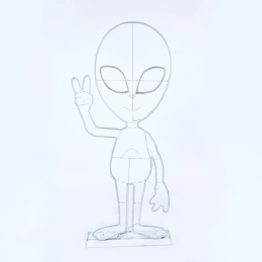 40" Halloween Neon Style Alien Decoration